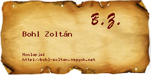 Bohl Zoltán névjegykártya
