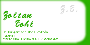 zoltan bohl business card